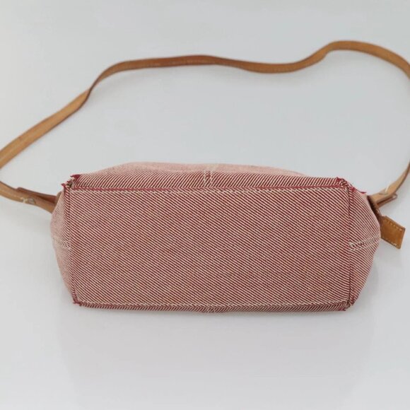 BURBERRY Nova Check Blue Label Shoulder Bag Canvas Red Silver Auth ti3084 - Picture 7 of 16